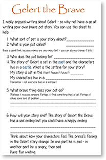 Picture of a writing worksheet for kids